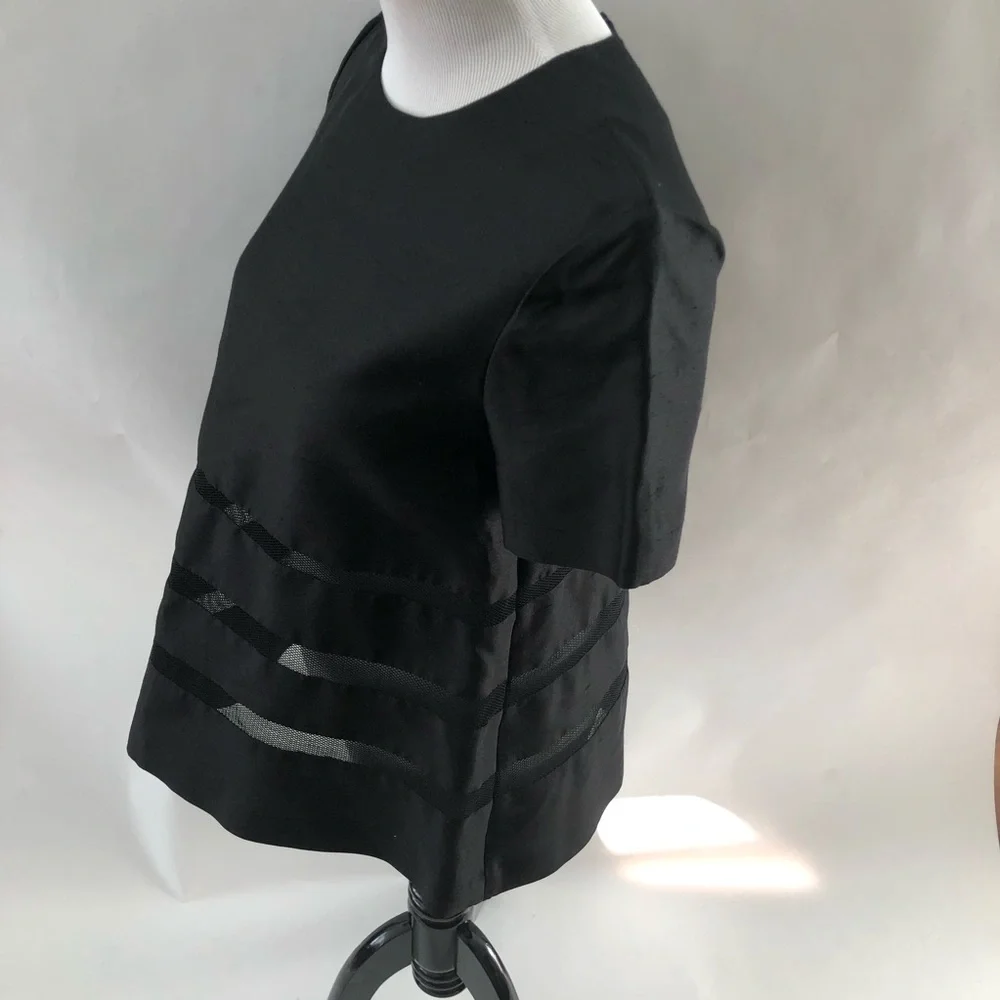16- Cynthia Rowley black silk blend top size 2 - Picture 2 of 5